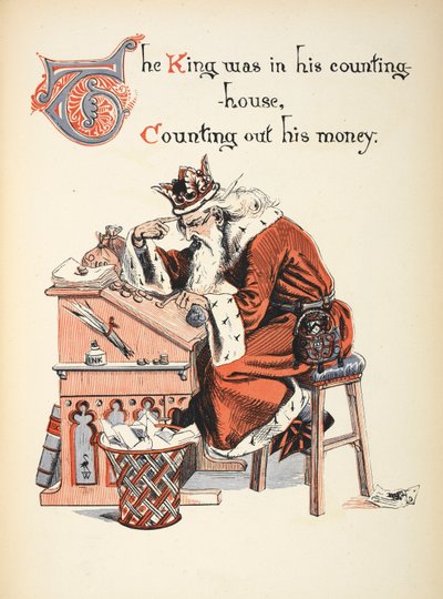 The king was in his counting house, counting out his money by Walter Crane