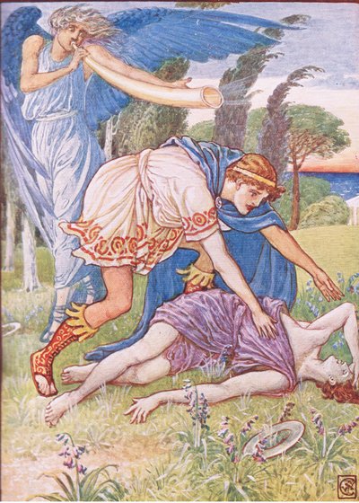 The wind god sent a gust from the south, illustration from 