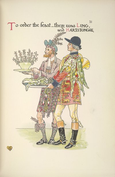 Two servants, Ling and Hartstongue by Walter Crane