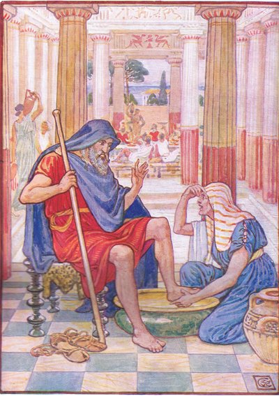 Yea, verily, thou art Odysseus, illustration from The Story of Greece by Walter Crane