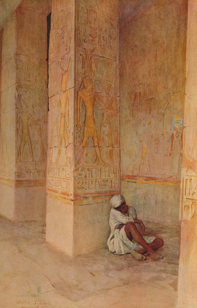 The Birth Colonnade in the Temple of Hatshepsut, c1905, 1912 by Walter Frederick Roofe Tyndale