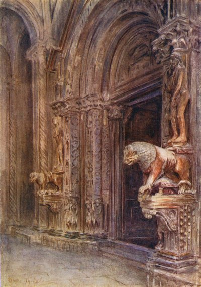 The Porch of the Duomo of Trau by Walter Frederick Roofe Tyndale