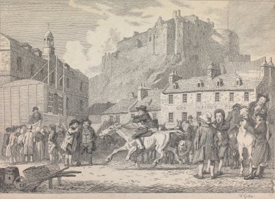Edinburgh Castle and Horse Fair by Walter Geikie