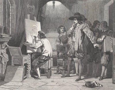 Sebastian Gomez Discovered by His Master, Murillo, At Work (from Illustrated L...) by Walter George Mason