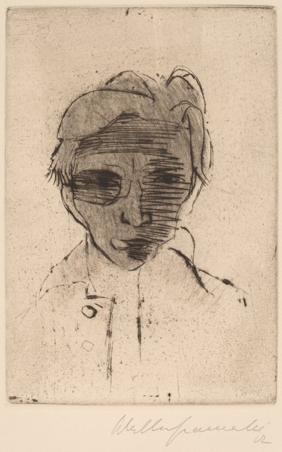 Gloomy Face, Self-portrait by Walter Gramatte