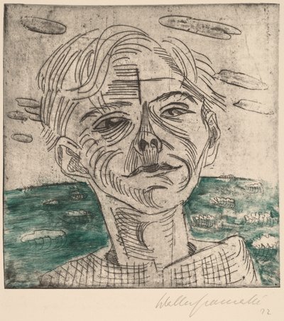 Man at the Sea (Self-portrait) by Walter Gramatte