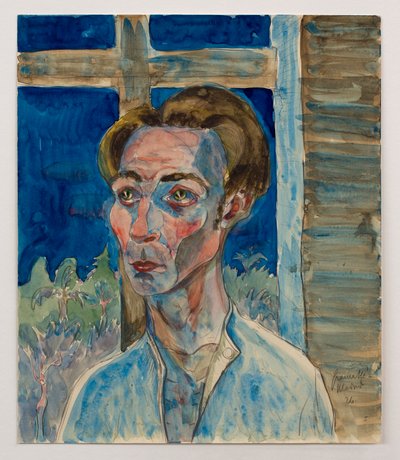 Myself with a Window Frame Cross by Walter Gramatte