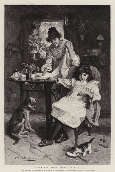 Breakfast Over, Grace is Said by Walter Granville Smith