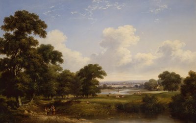 Peasants in a Wooded River Landscape by Walter Heath Williams