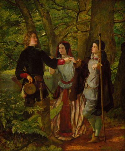 As You Like It - Act IV Scene I - Rosalind Tutoring Orlando (detail) by Walter Howell Deverell