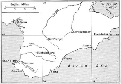 Map of the Area Where the Crimean War Was Fought in the 1850s, c1920 by Walter Hutchinson