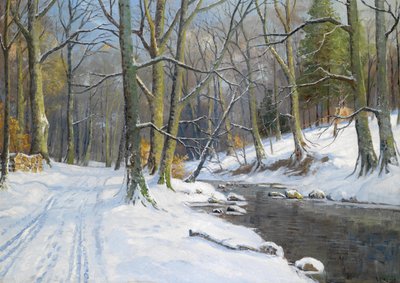 Stream Landscape in Winter by Walter Moras