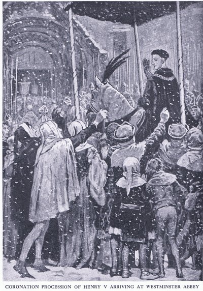 Coronation procession of Henry V arriving at Westminster Abbey 1413 by Walter Paget