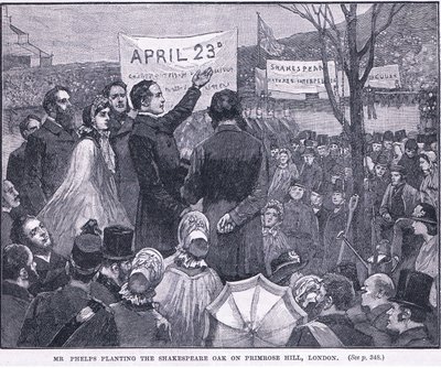 Mr Phelps Planting the Shakespeare Oak on Primrose Hill, London by Walter Paget