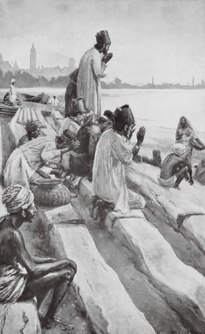 Parsis Worshipping the rising Sun on the Beach at Bombay by Walter Paget