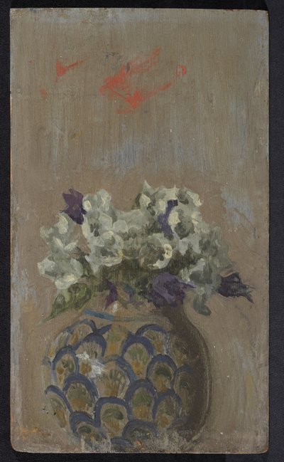 Sweet Violets - White and Blue Violets in a Patterned Bowl by Walter Richard Sickert