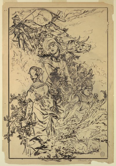 In the Mountains (Decorative Design) by Walter Shirlaw