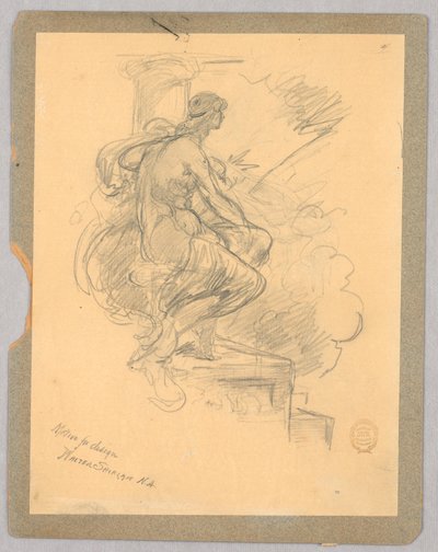 Seated Woman (Motif for Design) by Walter Shirlaw