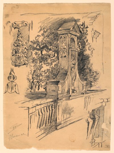 Studies from a Bridge in Florence, Italy by Walter Shirlaw