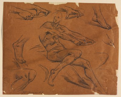 Studies of a Seated Nude by Walter Shirlaw