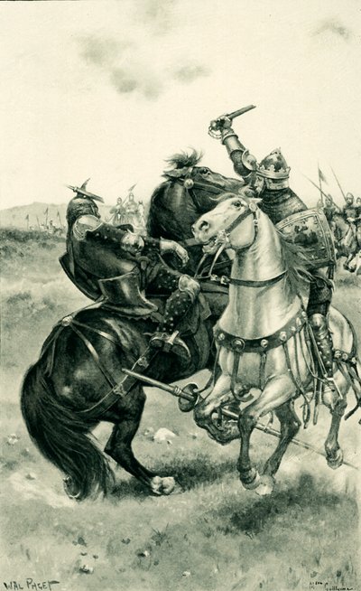 Bruce Slays De Boune in Front of the Armies by Walter Stanley Paget