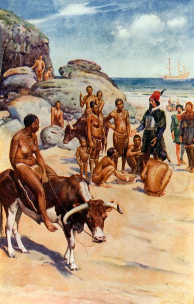 The Portuguese and Hottentots by Walter Stanley Paget