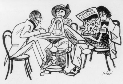 Writers in the Cafe des Westens by Walter Trier