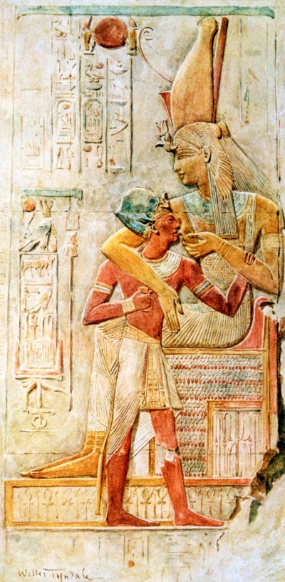 Egyptian Hieroglyphs, Abydos, Egypt, 1910 by Walter Tyndale