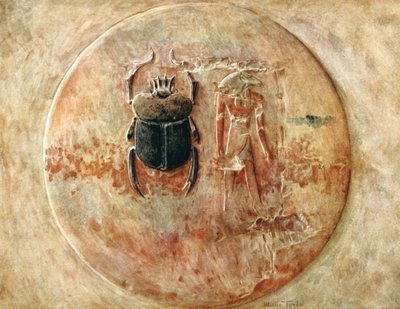 Scarab and Ra, Tomb of Seti, Egypt, 1910 by Walter Tyndale
