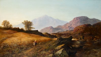 Harvest Time by the River Lleder, North Wales, 1874 by Walter Williams