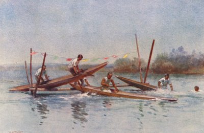 New Zealand: Canoe Hurdle Race by Walter Wright