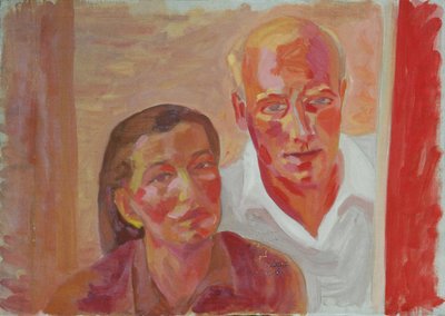 Self-Portrait with Wife Grete by Walther Gamerith