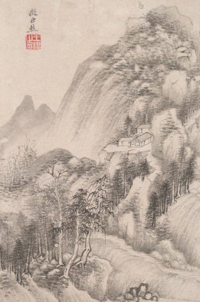 Landscape in the Style of Various Old Masters: Landscape after Juran (active 10th century CE) by Wang Jian