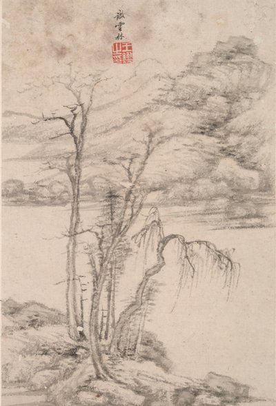 Landscape in the Style of Various Old Masters: Landscape after Ni Zan by Wang Jian