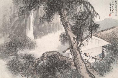 Reading at the Secluded Pine Studio (Song yin an) by Wang Su