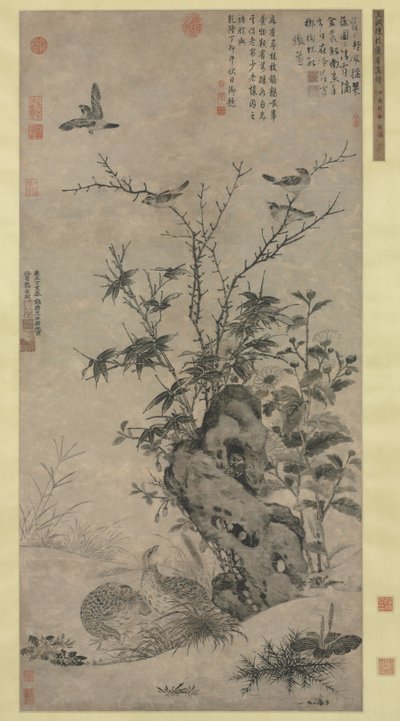 Quails and Sparrows in an Autumn Scene, 1347 by Wang Yuan