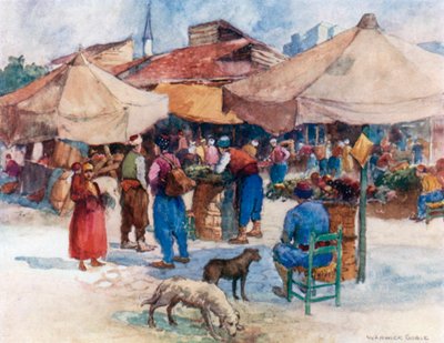 Market at Scutari by Warwick (after) Goble