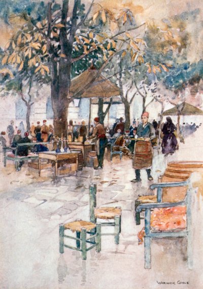 Open Air Cafe, Stamboul by Warwick (after) Goble