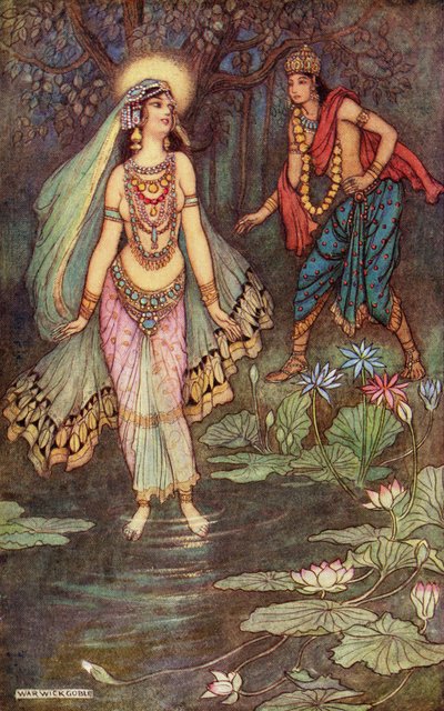 Shantanu Meets the Goddess Ganga, illustration from 
