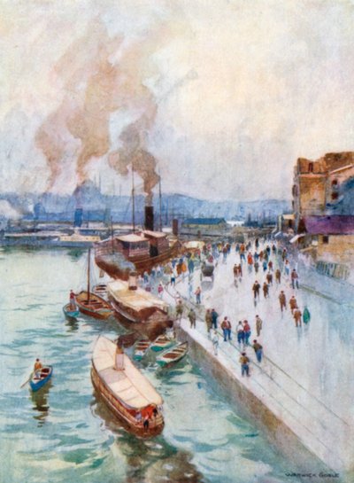 The Quay in Galata by Warwick (after) Goble