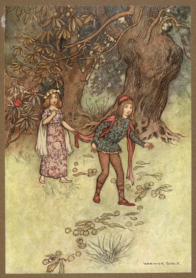 Nennillo and Nennella in the Wood from Nennillo and Nennella by Warwick Goble