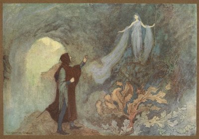 The Fairy appearing to the Prince in the Grotto, from Cenerentola by Warwick Goble