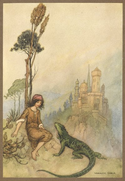 The Lizard Showing Goat-Face the Palace, from Goat-Face by Warwick Goble