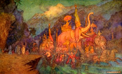 The Return of the Heroes Slain in Battle by Warwick Goble