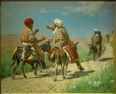 Mullah Ramin and Mullah Kerim in Dispute on the Way to... by Wassili W. Werestschagin