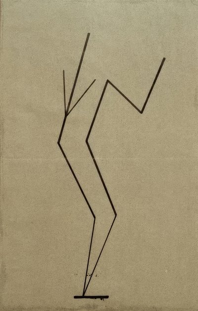 Analytical Drawing after Photos of the Dancing Palucca, Parallel Structure from a Point Below by Wassily Kandinsky