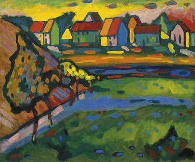 Bavarian Village with Field by Wassily Kandinsky