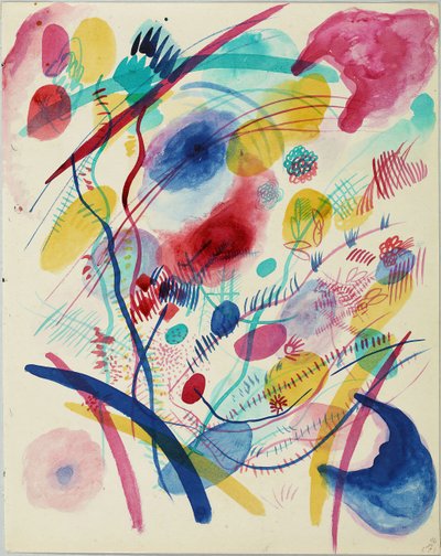Composition in Red, Blue, Green and Yellow, 1913 by Wassily Kandinsky