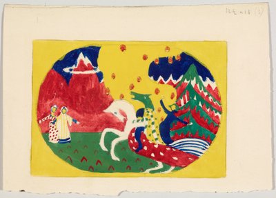 Design for the colour woodcut "Mountains" by Wassily Kandinsky