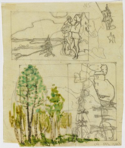Sketch Sheet with Medieval Themes by Wassily Kandinsky